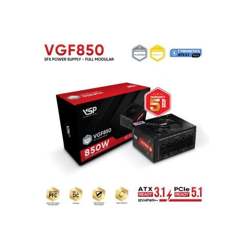 Nguồn VSP VGF850 850W SFX Cybenetics Gold Fully Modular ATX 3.1 PCIe 5.1