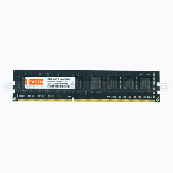 Ram máy tính CADEO 8GB/1600 DDR3 không tản - Màu đen