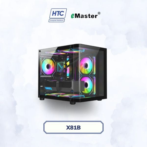 Case Gaming E-MASTER X81-B M-ATX/ITX Kính Cường Lực