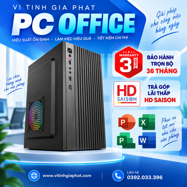 PC Văn Phòng AMD B450M - Ryzen 5 3400G- 16G RAM - SSD 256G - Win 11 Pro bản quyền