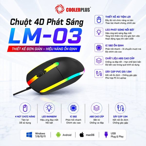 Combo phím chuột Coolerplus LK-03/LM-03