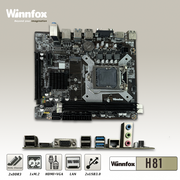 Bo mạch chủ H81 Winnfox (DDR3, M-ATX, LGA1150)