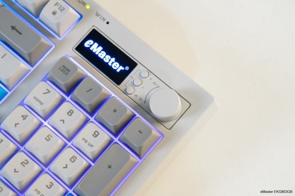 Bàn phím Silent eMaster EKG803GB LED RGB - Màu trắng xanh