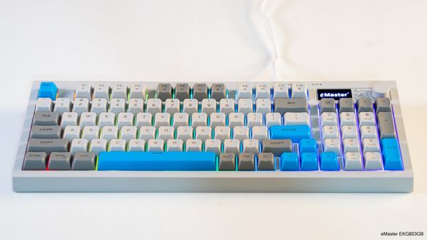 Bàn phím Silent eMaster EKG803GB LED RGB - Màu trắng xanh