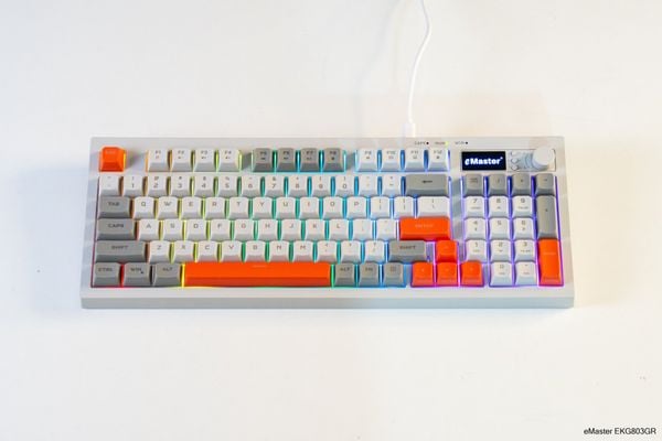 Bàn phím Silent eMaster EKG803GR LED RGB - Màu trắng đỏ