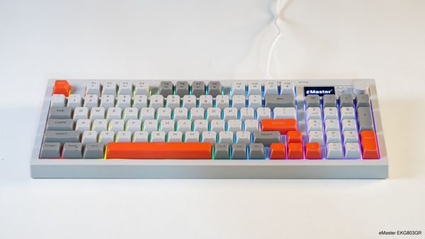 Bàn phím Silent eMaster EKG803GR LED RGB - Màu trắng đỏ