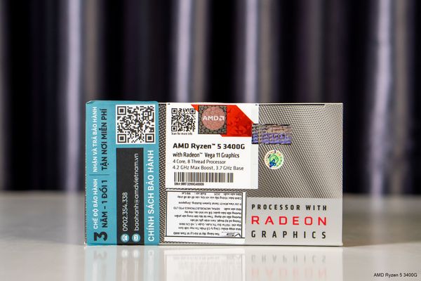 CPU AMD Ryzen 5 3400G (3.7GHz - 4.2GHz, 6MB, 4 cores 8 threads, 65W, Socket AM4)