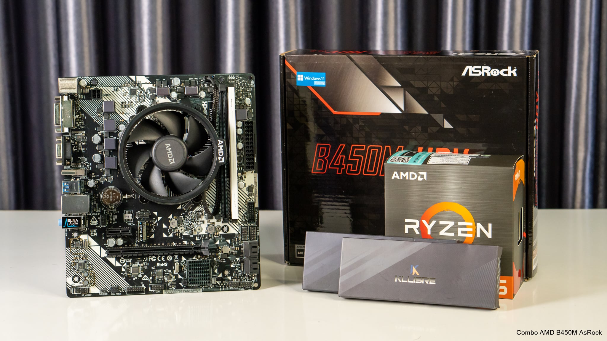 Combo Mainboard AMD B450M - Ryzen 5 5600X - Ram 8G/3200 - New Box