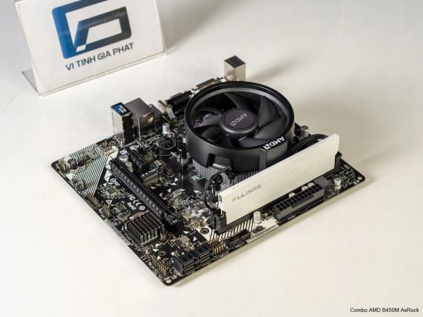 Combo Mainboard AMD B450M - Ryzen 5 3400G - Ram 16G/3200 - New Box