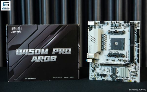Bo mạch chủ JGINYUE B450M PRO ARGB DDR4 AMD AM4 - Màu trắng