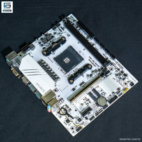 Bo mạch chủ JGINYUE B450M PRO ARGB DDR4 AMD AM4 - Màu trắng