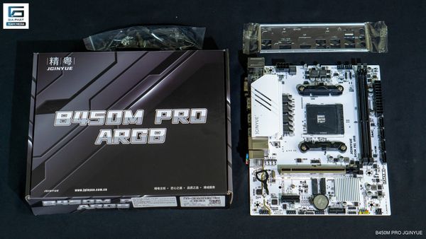 Bo mạch chủ JGINYUE B450M PRO ARGB DDR4 AMD AM4 - Màu trắng