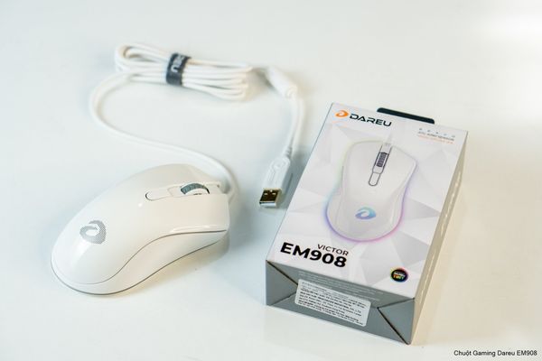 Chuột Gaming DAREU EM908 (LED RGB, BRAVO sensor) - Màu trắng