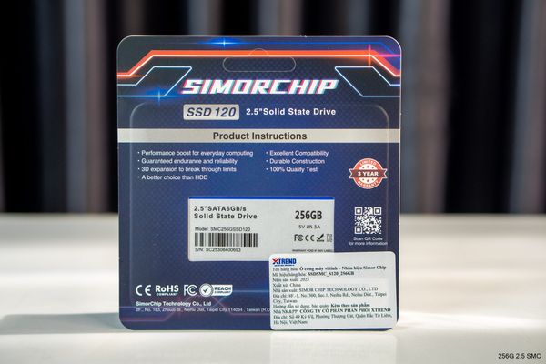 Ổ cứng SSD SATA Simorchip S120 256GB 2.5