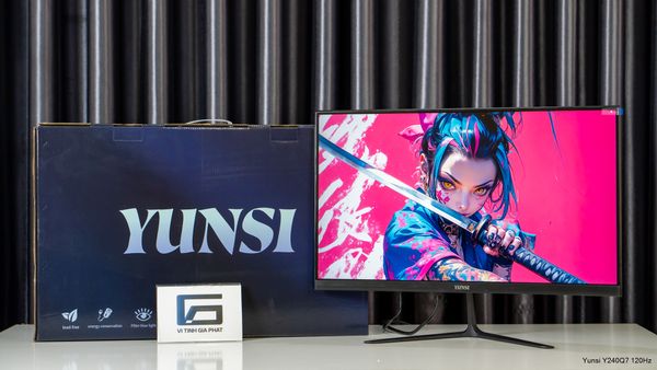 Yunsi Y240Q7 24 inch (120Hz, 1ms, VA, FHD, Cong nhẹ) - Màu đen