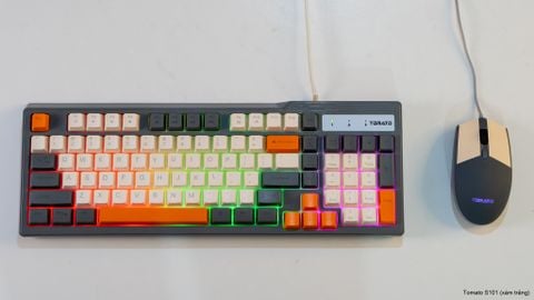 Combo bàn phím chuột Tomato S101 MIX LED RGB - Xám trắng