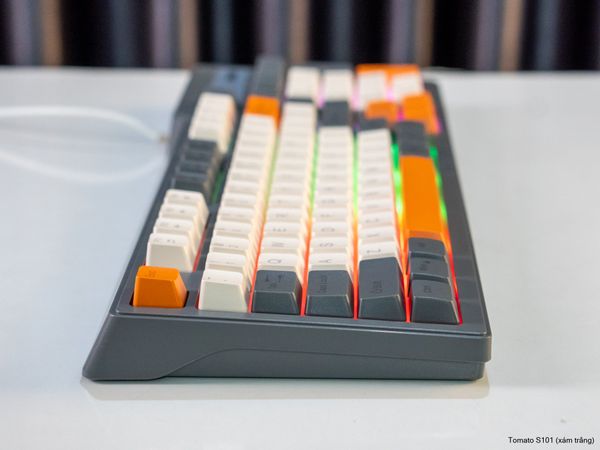 Combo bàn phím chuột Tomato S101 MIX LED RGB - Xám trắng