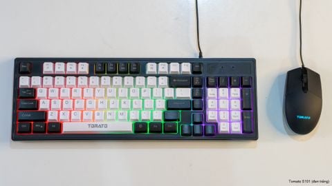 Combo bàn phím chuột Tomato S101 MIX LED RGB - Trắng đen
