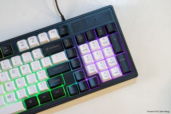 Combo bàn phím chuột Tomato S101 MIX LED RGB - Trắng đen