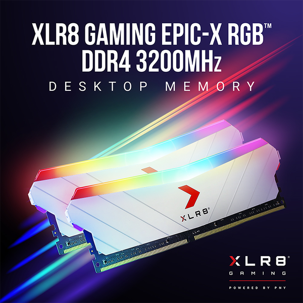 Ram Desktop DDR4 8GB 3200 PNY XLR8 Gaming EPIC-X RGB - Màu trắng