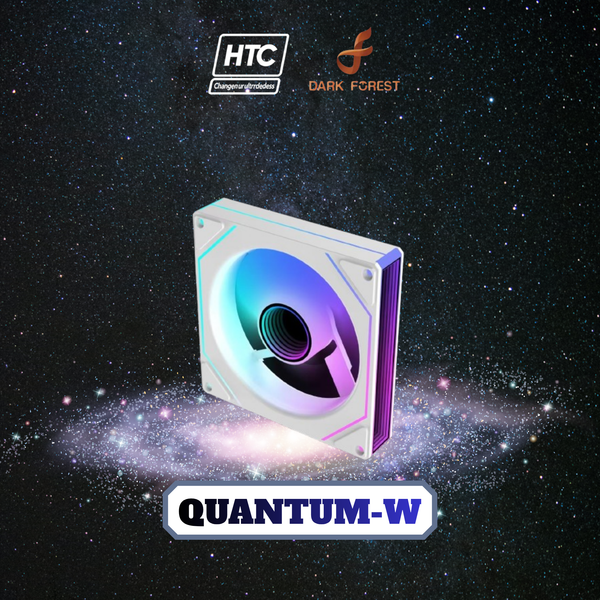 Case eMaster Quantum White, M ATX, sẵn 5 Fan ARGB, kính cường lực 3mm