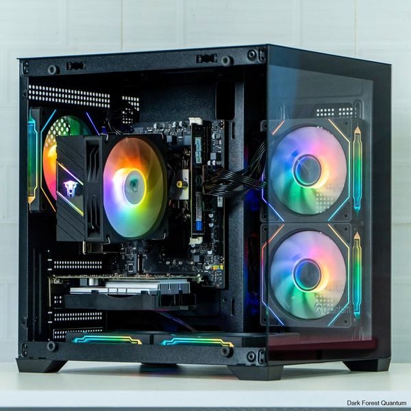 Case eMaster Quantum Black, M ATX, sẵn 5 Fan ARGB, kính cường lực 3mm