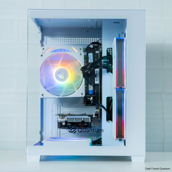Case eMaster Quantum White, M ATX, sẵn 5 Fan ARGB, kính cường lực 3mm