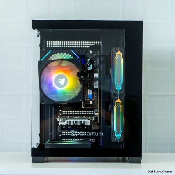 Case eMaster Quantum Black, M ATX, sẵn 5 Fan ARGB, kính cường lực 3mm