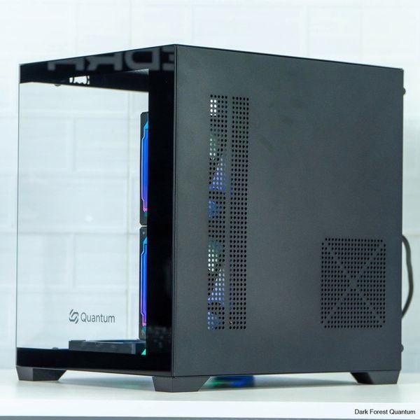 Case eMaster Quantum Black, M ATX, sẵn 5 Fan ARGB, kính cường lực 3mm