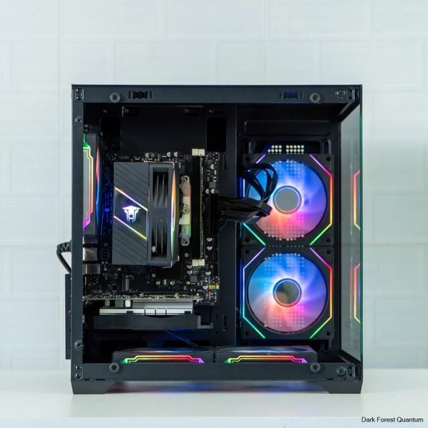 Case eMaster Quantum Black, M ATX, sẵn 5 Fan ARGB, kính cường lực 3mm