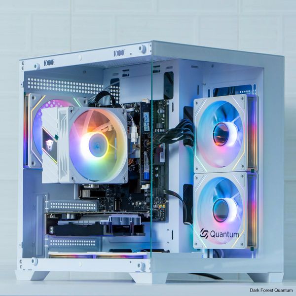 Case eMaster Quantum White, M ATX, sẵn 5 Fan ARGB, kính cường lực 3mm