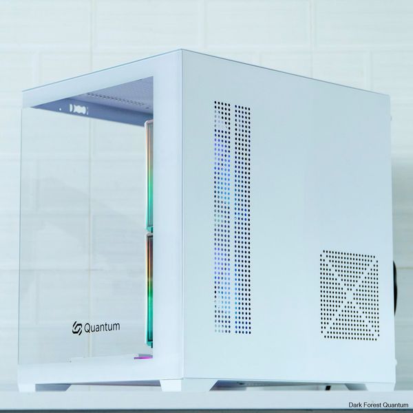 Case eMaster Quantum White, M ATX, sẵn 5 Fan ARGB, kính cường lực 3mm