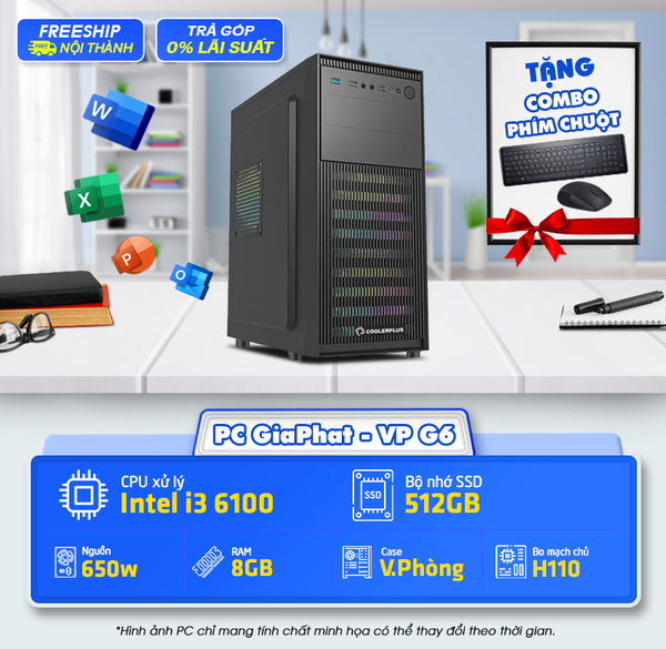 PC Văn Phòng G6 - i3 6100/ H110/ SSD 512GB chuyên Văn Phòng, Doanh Nghiệp