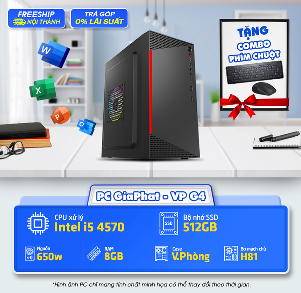 PC văn phòng G5 i5 4570 - H81 Samsung - SSD 256GB chuyên Văn Phòng, Doanh Nghiệp