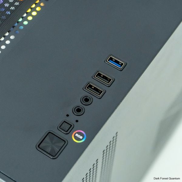Case eMaster Quantum Black, M ATX, sẵn 5 Fan ARGB, kính cường lực 3mm