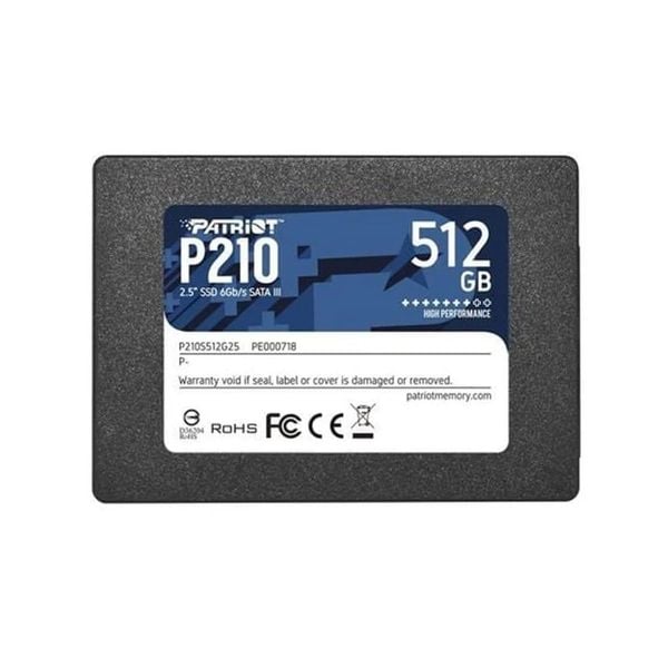 Ổ cứng SSD Patriot P210 512GB SATA III 2.5 inch P210S512G25, đọc 550MB/s ghi 500MB/s