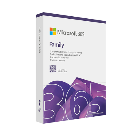 Phần mềm M365 Family Subscr PK Lic 1YR Online APAC EM ESD EP2-36890  (6 user / 30 thiết bị / oneDrive 6 TB (1user = 1TB) )