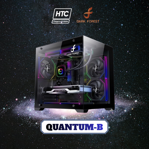 Case eMaster Quantum Black, M ATX, sẵn 5 Fan ARGB, kính cường lực 3mm