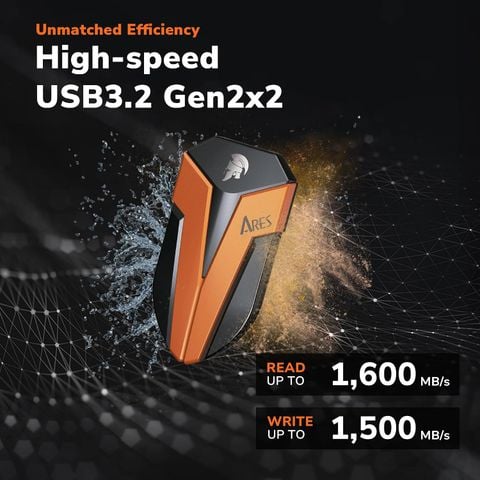SSD di động ARES Amber Shield, USB 3.2 Gen 2x2, Up to 1600/1500 MB/s, IP67