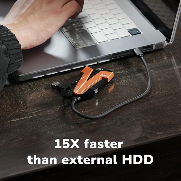 SSD di động ARES Amber Shield, USB 3.2 Gen 2x2, Up to 1600/1500 MB/s, IP67