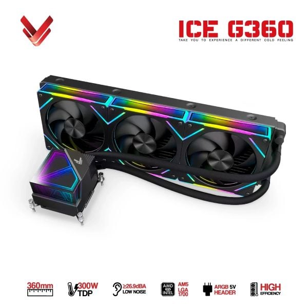 Tản Nhiệt Nước AIO VSP ICE G360 ARGB 360mm TDP 300W