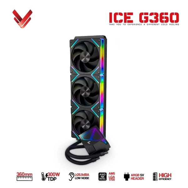 Tản Nhiệt Nước AIO VSP ICE G360 ARGB 360mm TDP 300W
