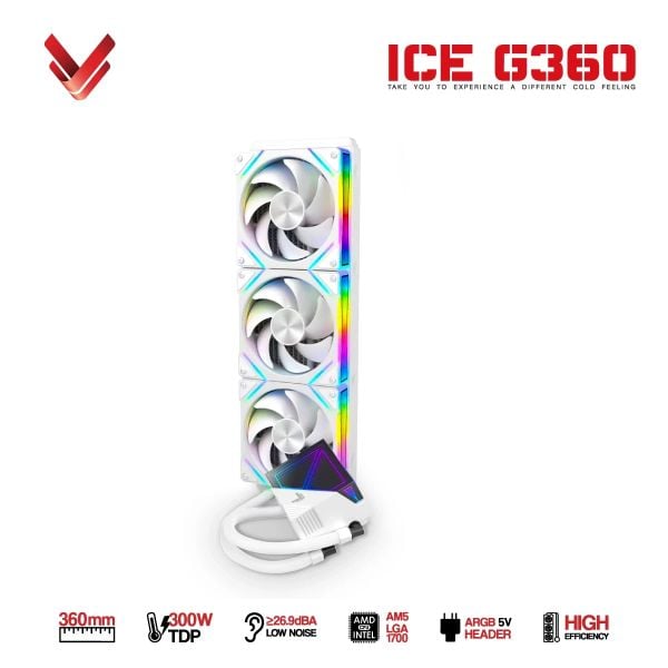 Tản Nhiệt Nước AIO VSP ICE G360 ARGB 360mm TDP 300W