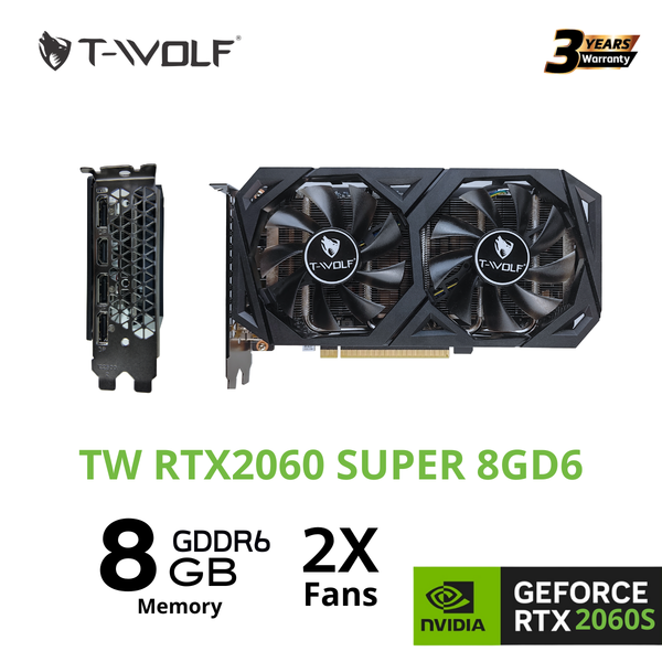 Card màn hình T-Wolf RTX 2060 Super 8GB DDR6 (HDMI, DP) - Màu đen