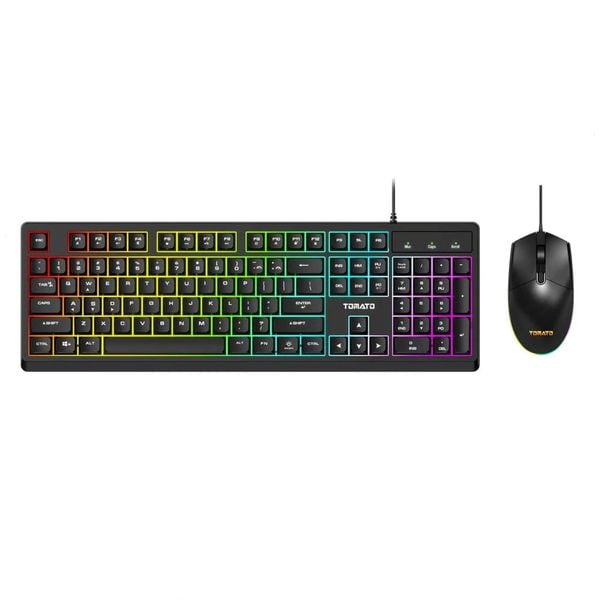 Combo bàn phím + chuột giả cơ Tomato S110 LED RGB Đen/ Trắng Xanh / Đỏ Đen