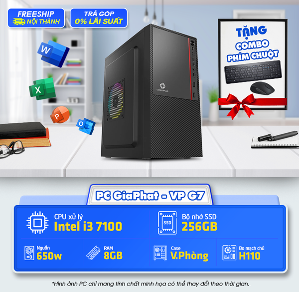 PC văn phòng i3 7100, SSD 256GB - Dành cho tác vụ văn phòng, trường học