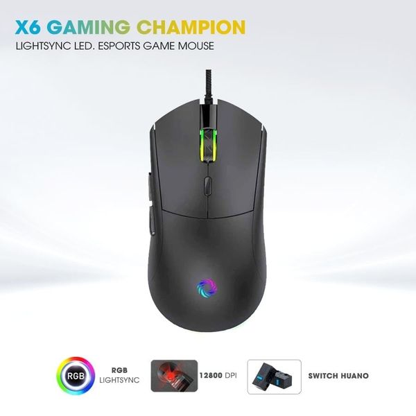 Chuột Gaming Có Dây Coolerplus X6 Champion - Màu đen