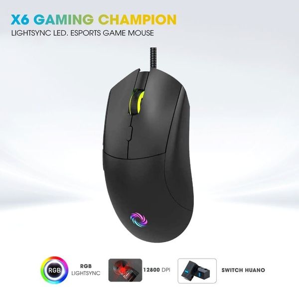 Chuột Gaming Có Dây Coolerplus X6 Champion - Màu đen