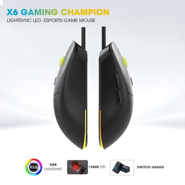 Chuột Gaming Có Dây Coolerplus X6 Champion - Màu đen