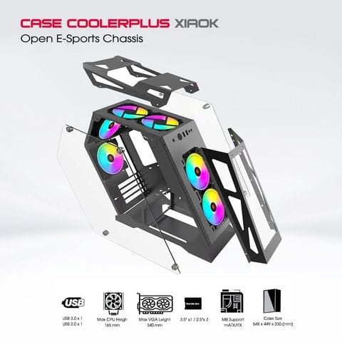 Thùng máy tính Gaming Coolerplus ES1 E-Sports CPL XIAOK - Màu trắng